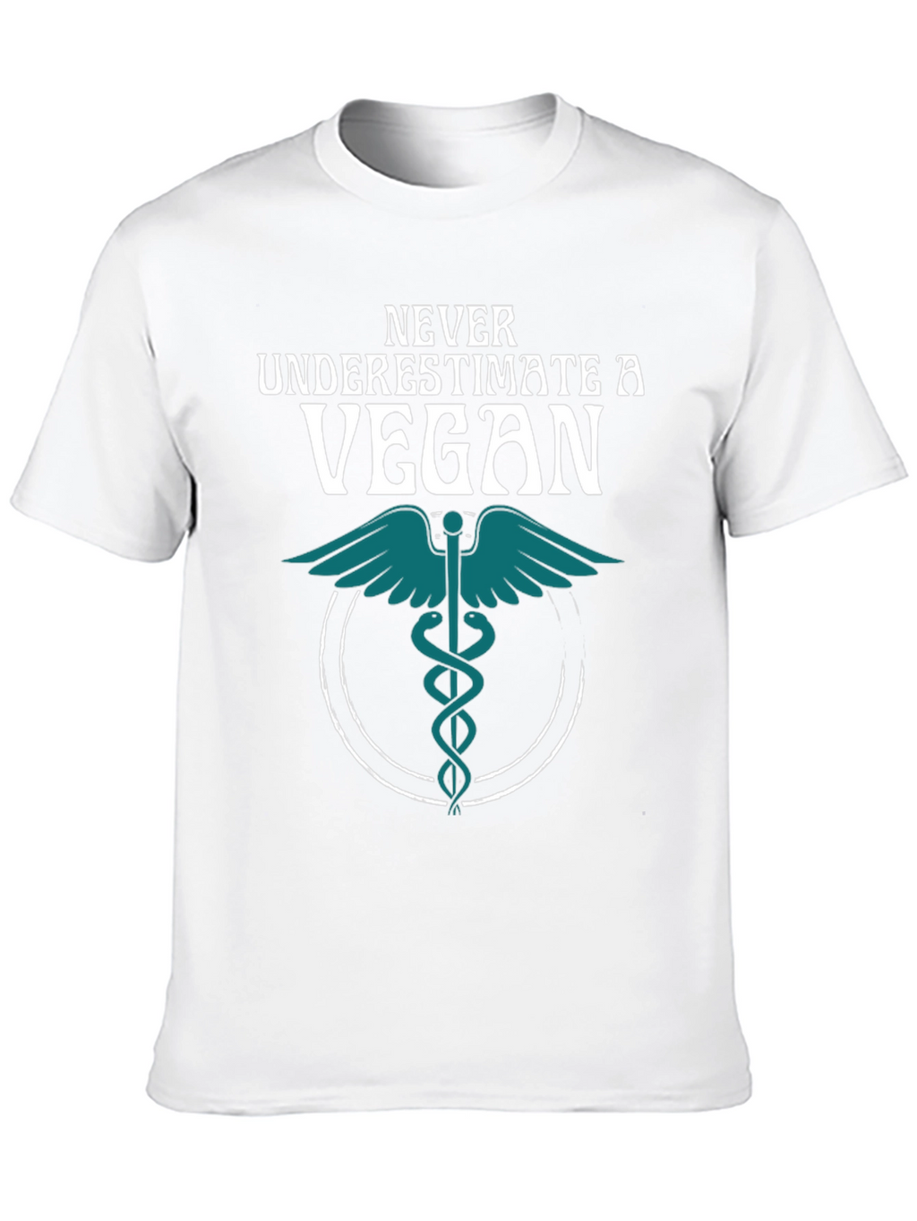Never Underestimate a Vegan T-Shirt Caduceus Symbol