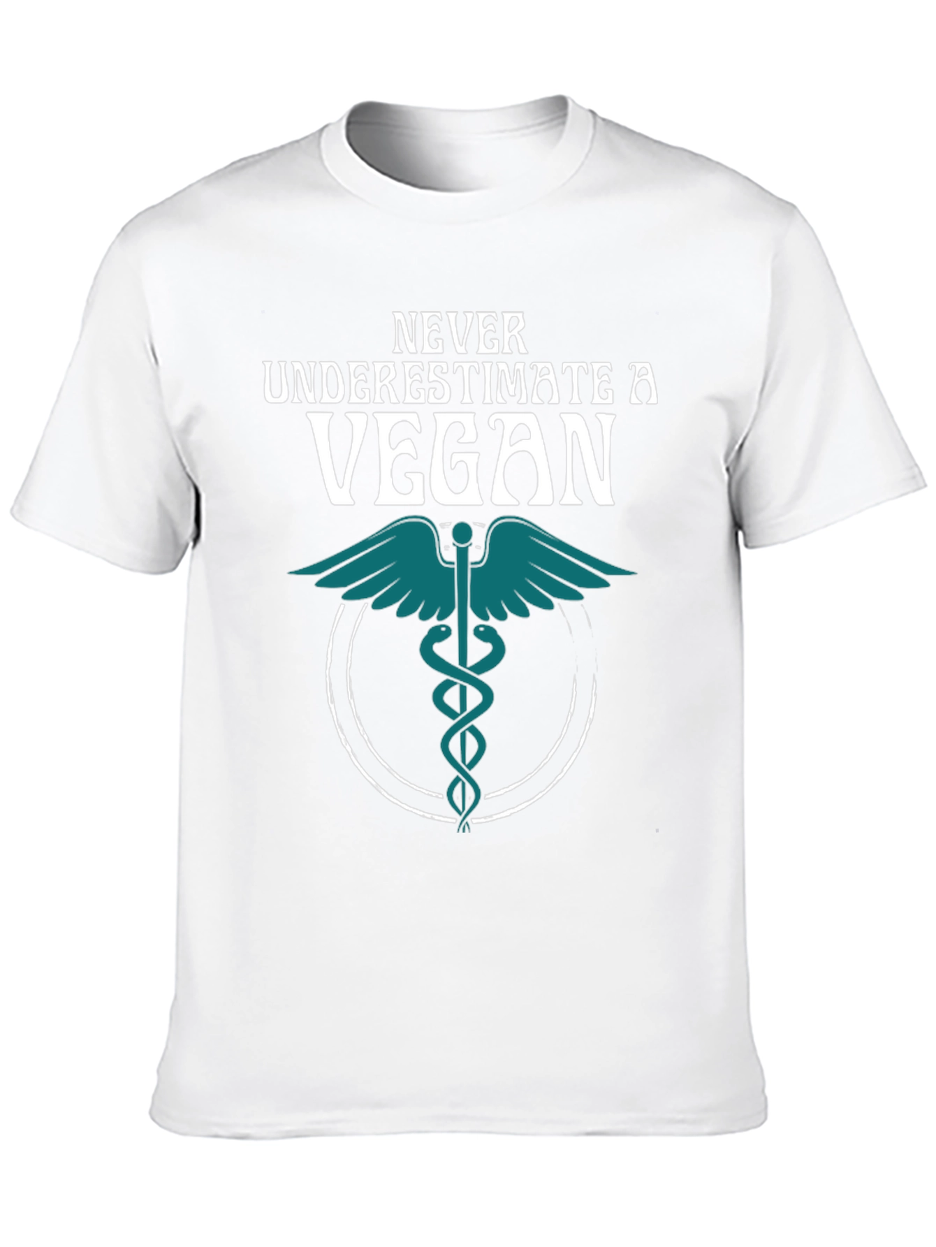 Never Underestimate a Vegan T-Shirt Caduceus Symbol