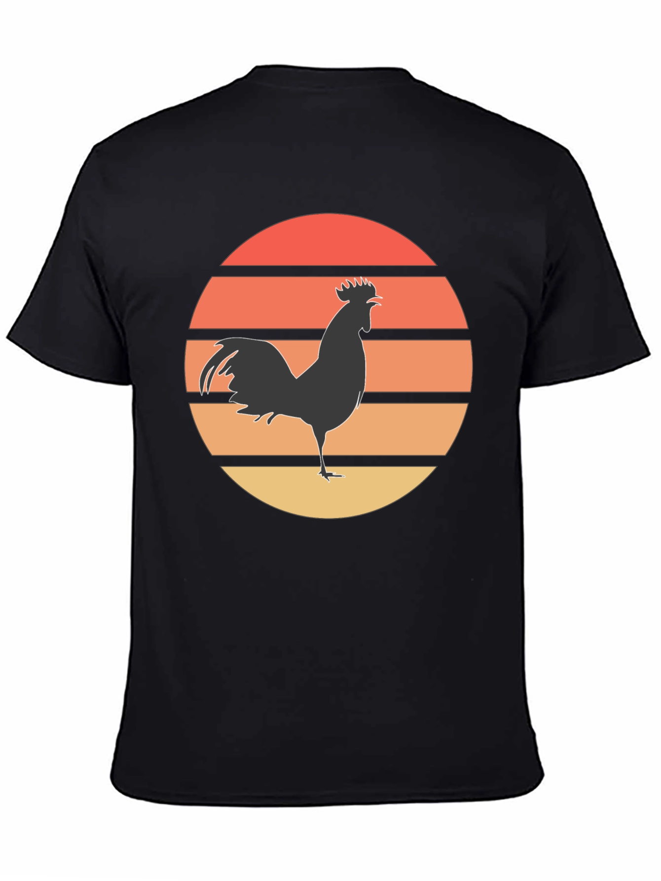 Retro Rooster Sunset Graphic Tee