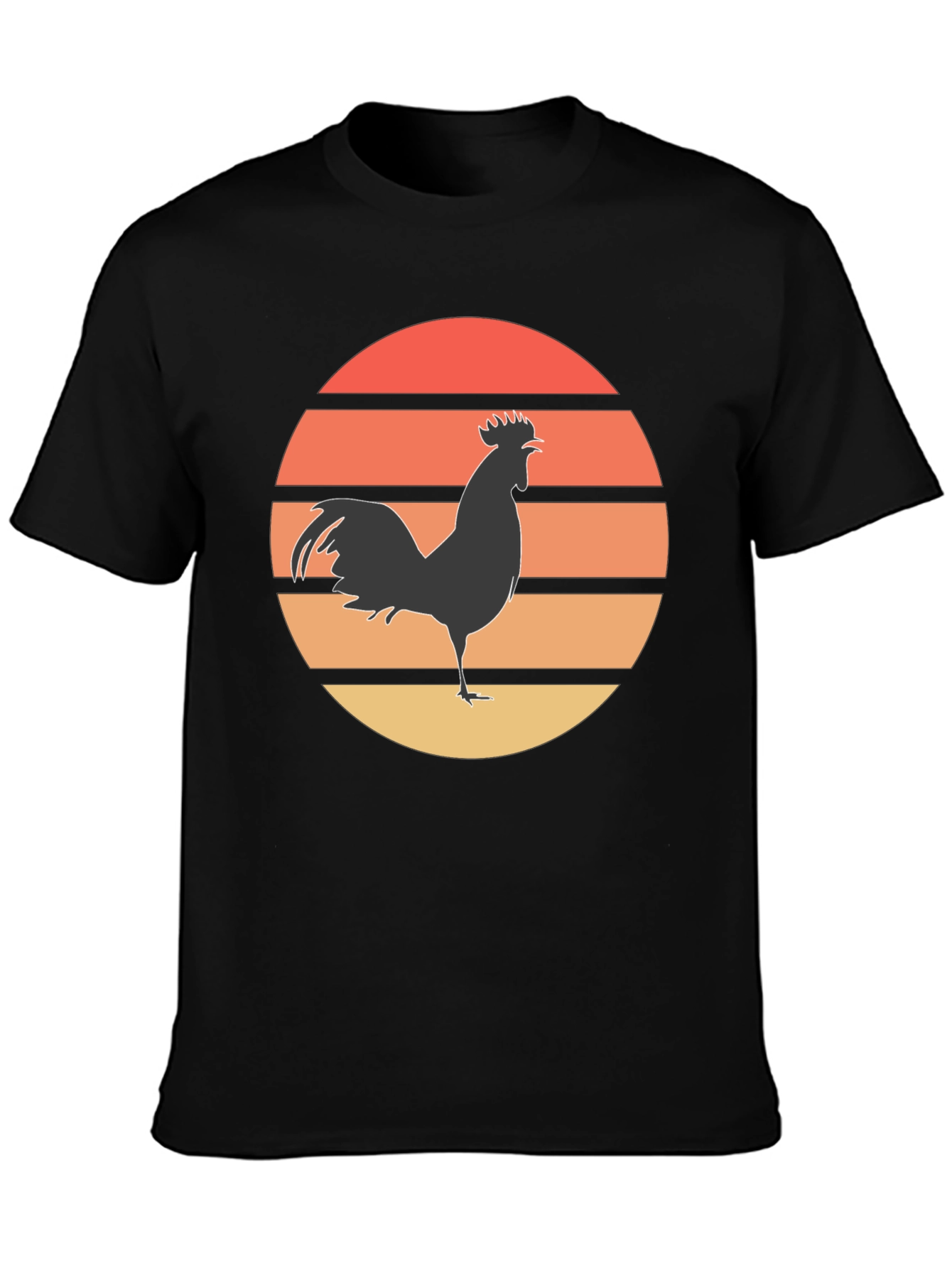 Retro Rooster Sunset Graphic Tee