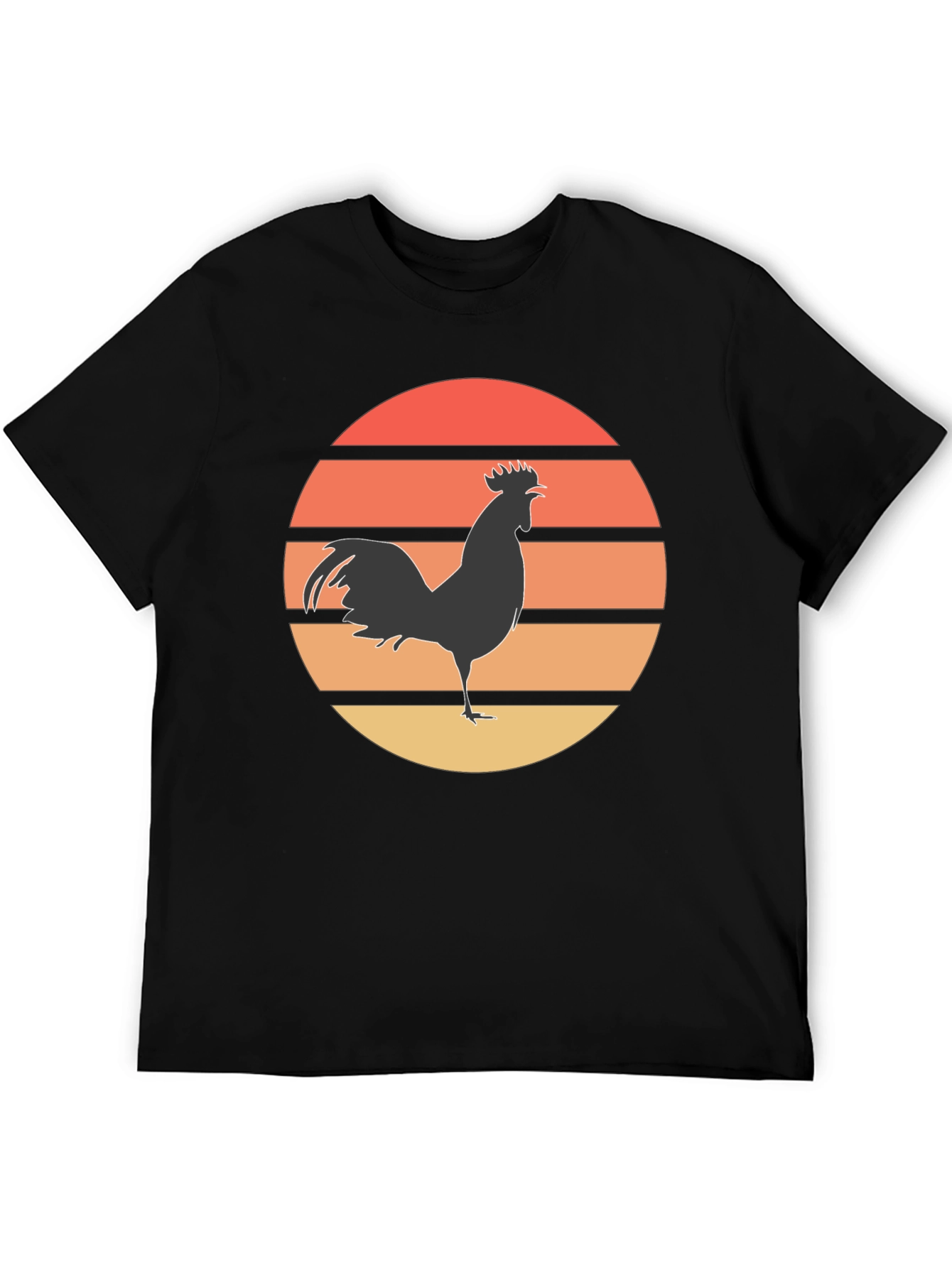 Retro Rooster Sunset Graphic Tee