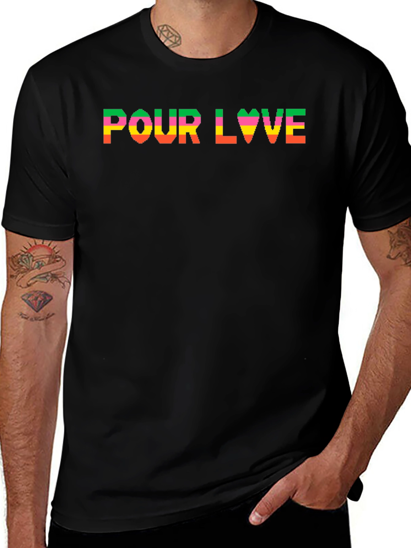 Pour Love T-Shirt - Black - Fun Graphic Tee