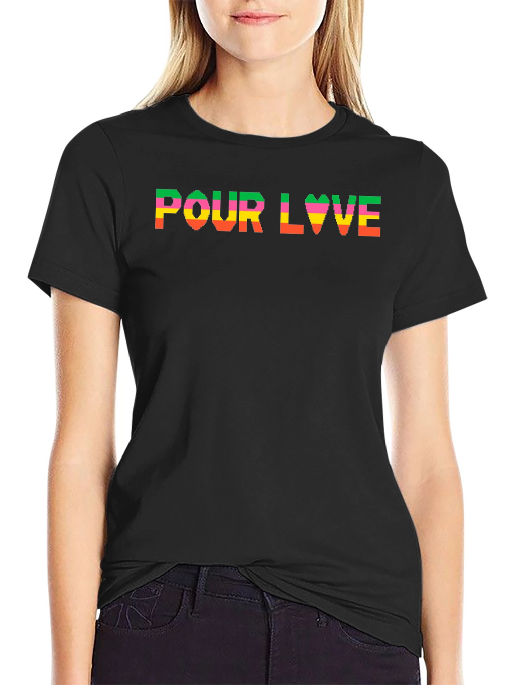 Pour Love T-Shirt - Black - Fun Graphic Tee