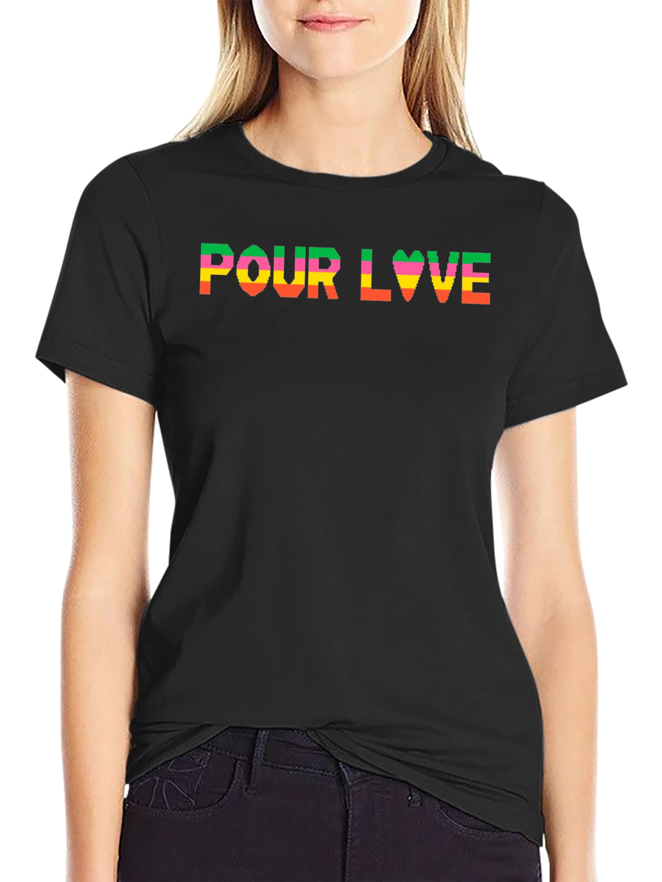 Pour Love T-Shirt - Black - Fun Graphic Tee