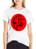 Black T-shirt with Red Eagle Circle Graphic