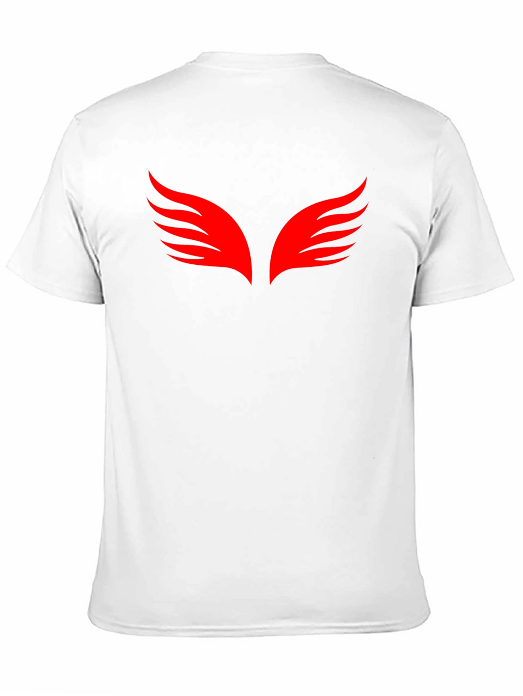 Black T-Shirt with Red Wings Graphic
