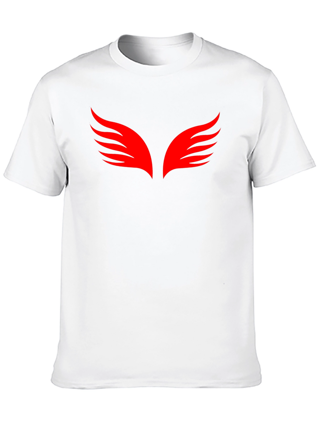 Black T-Shirt with Red Wings Graphic