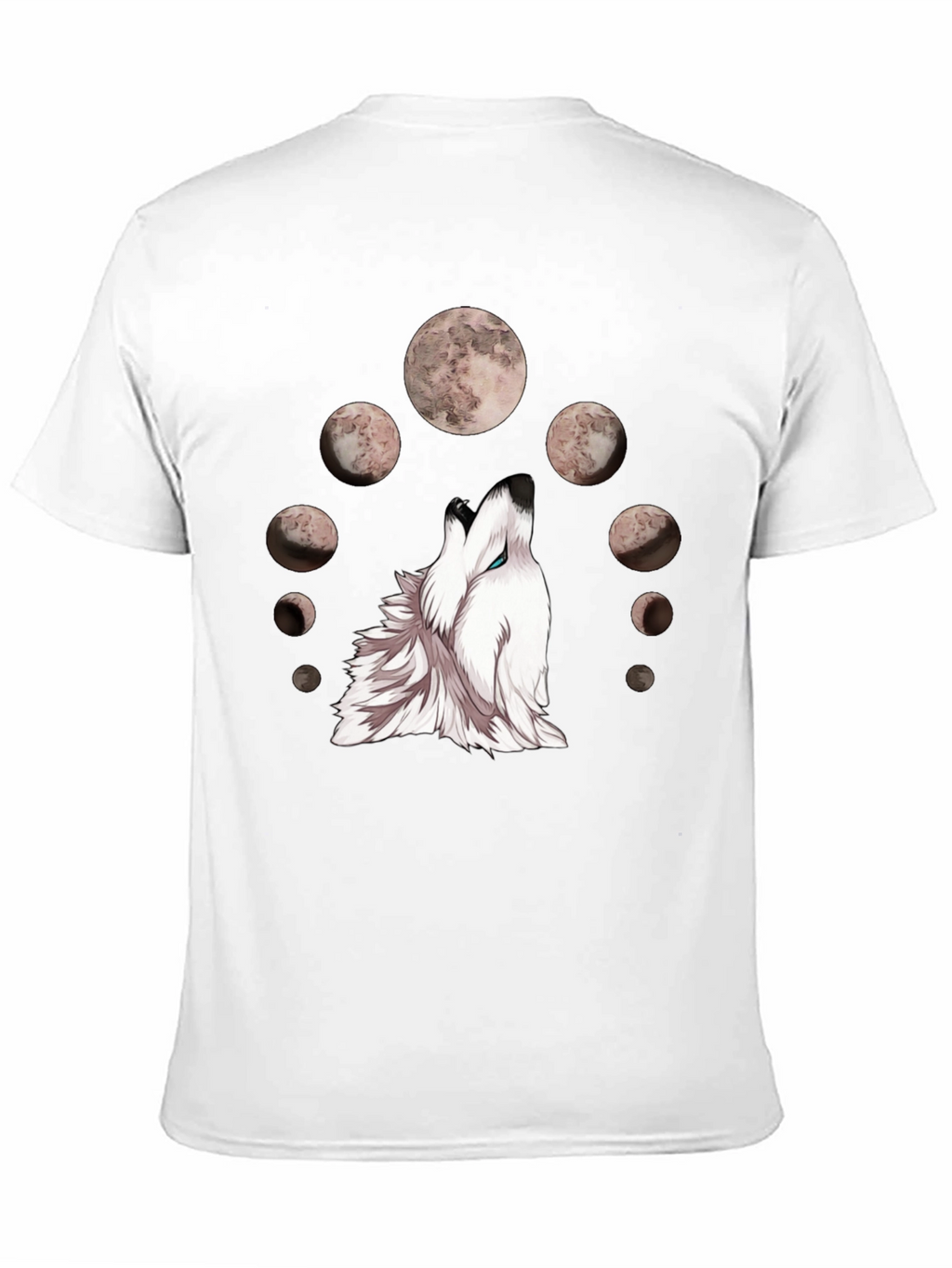 Wolf Moon Phases Graphic Tee - Stylish Black T-Shirt