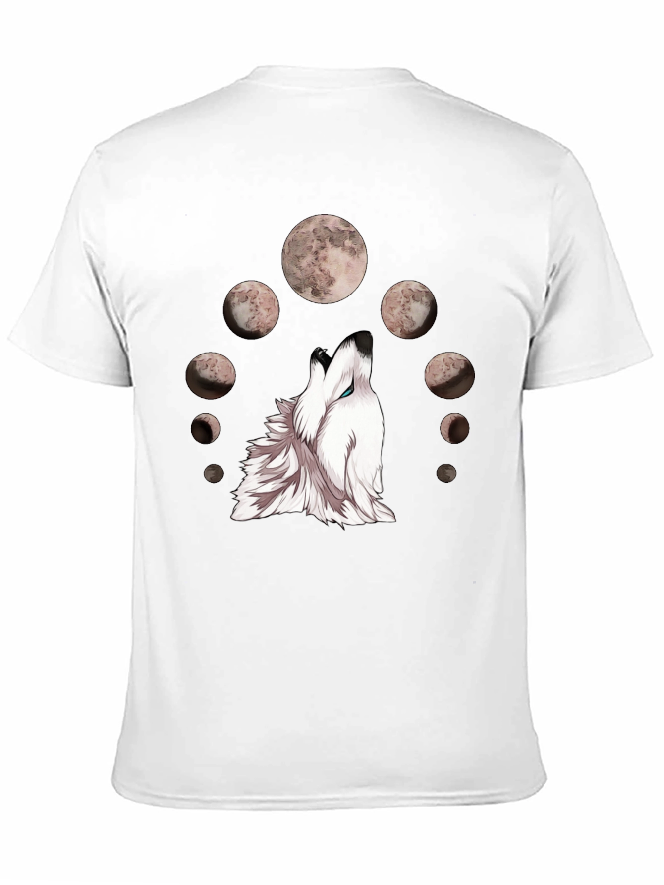 Wolf Moon Phases Graphic Tee - Stylish Black T-Shirt