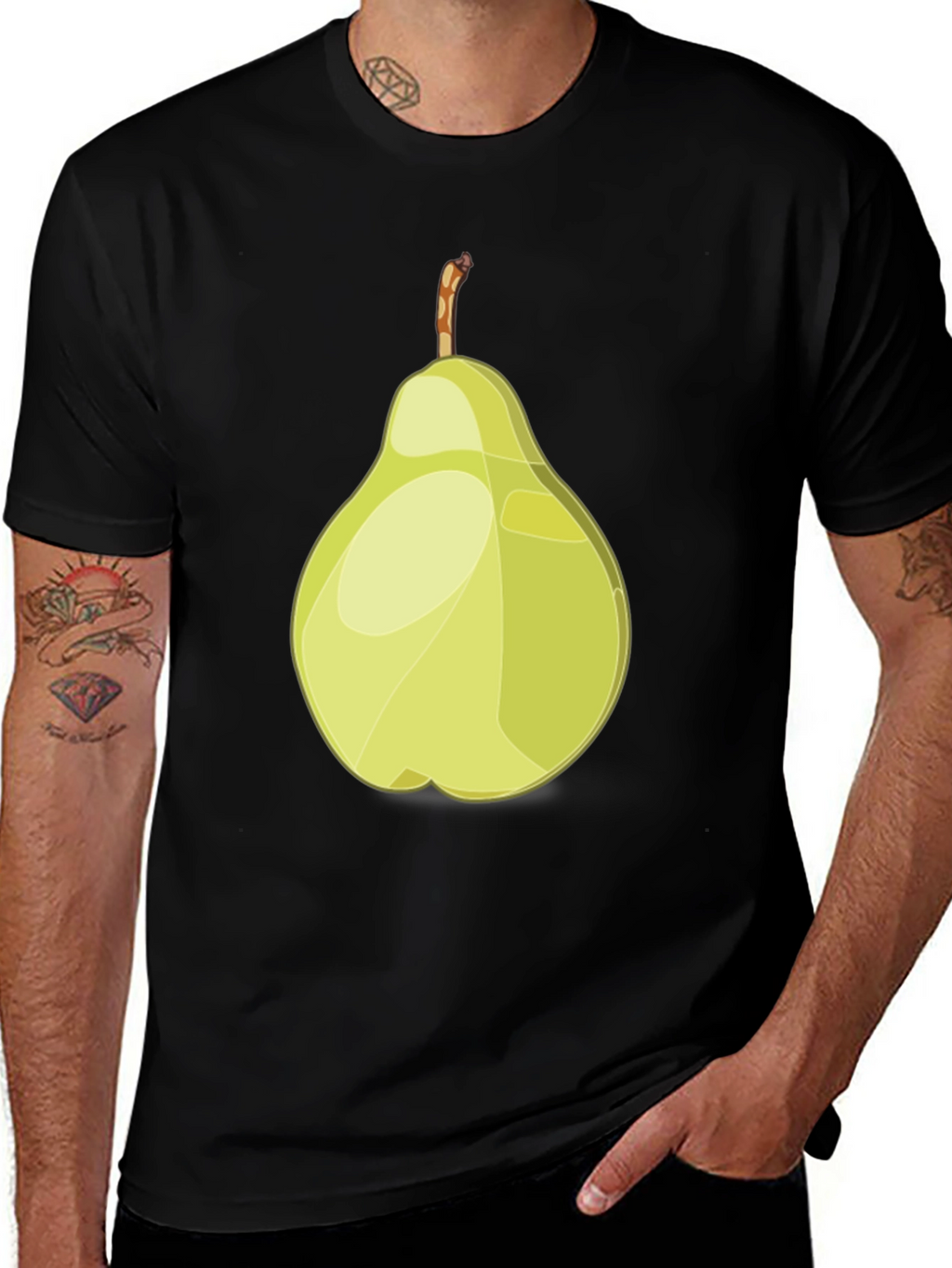 Pear Graphic Black T-Shirt