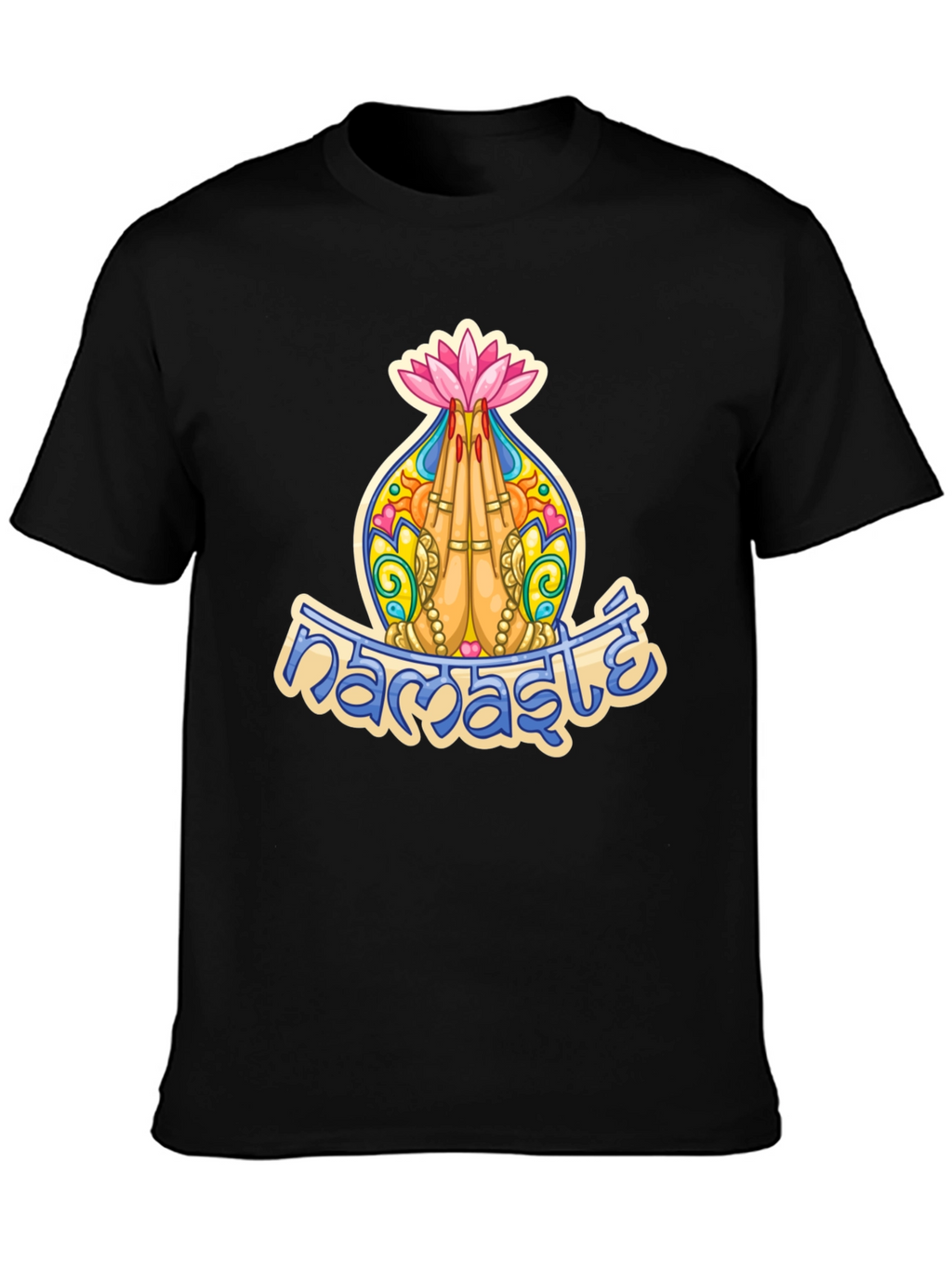 Namaste Lotus Hands Graphic T-Shirt