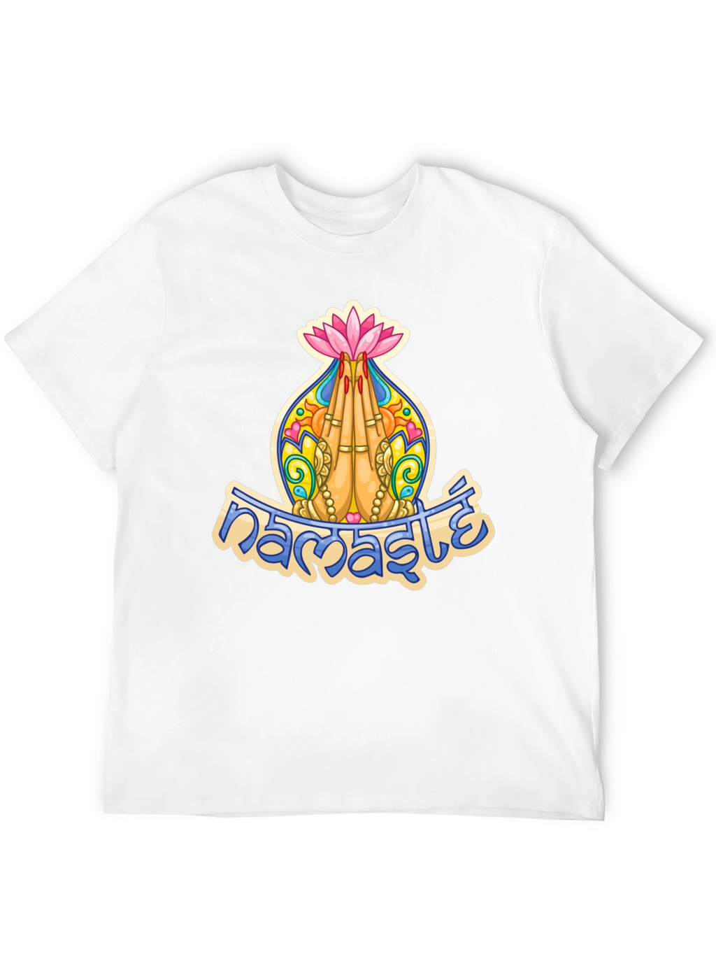 Namaste Lotus Hands Graphic T-Shirt