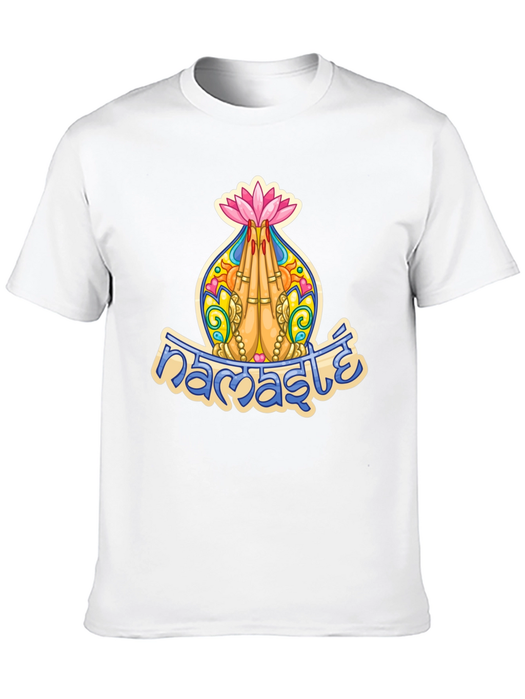 Namaste Lotus Hands Graphic T-Shirt