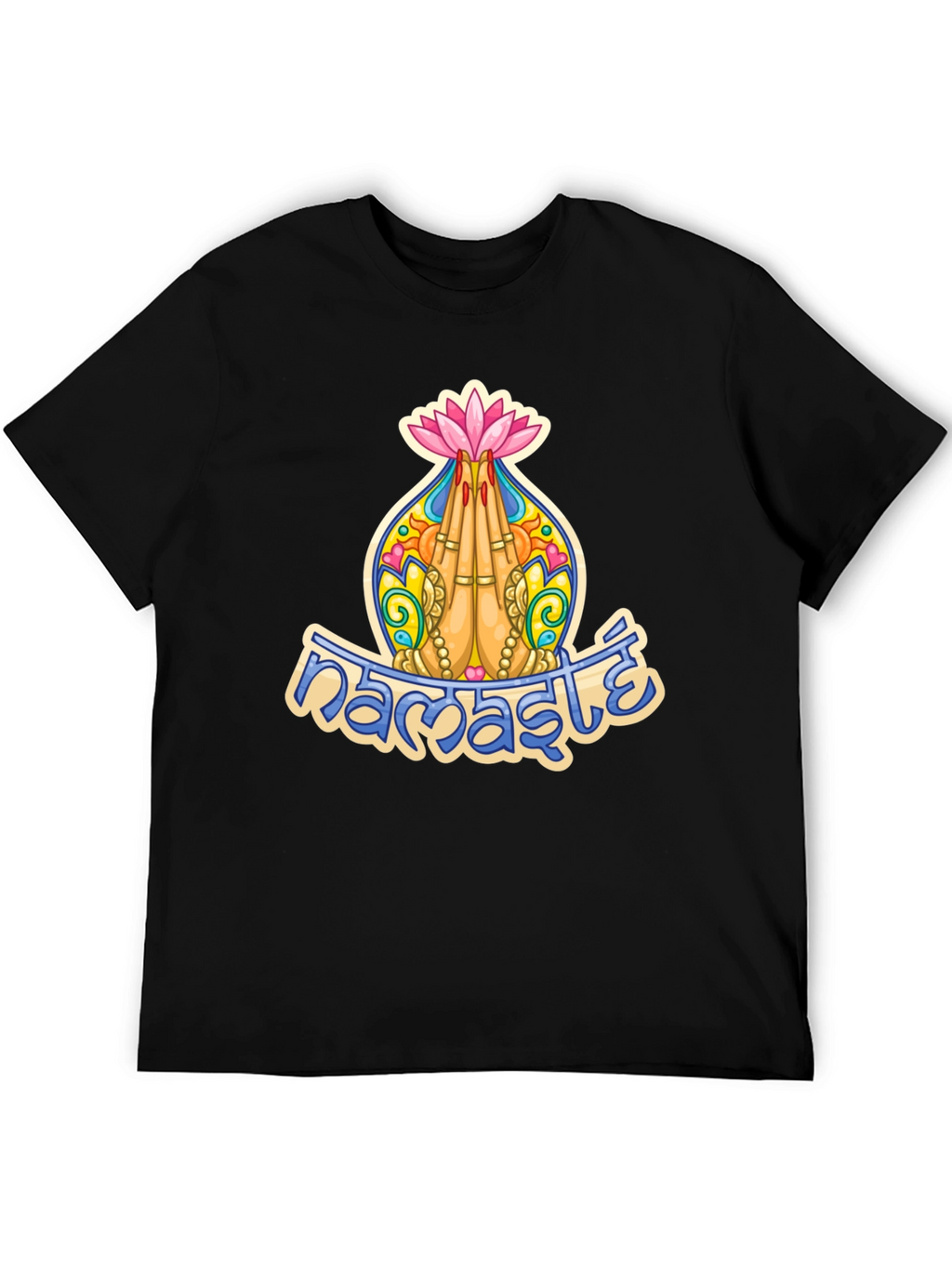 Namaste Lotus Hands Graphic T-Shirt
