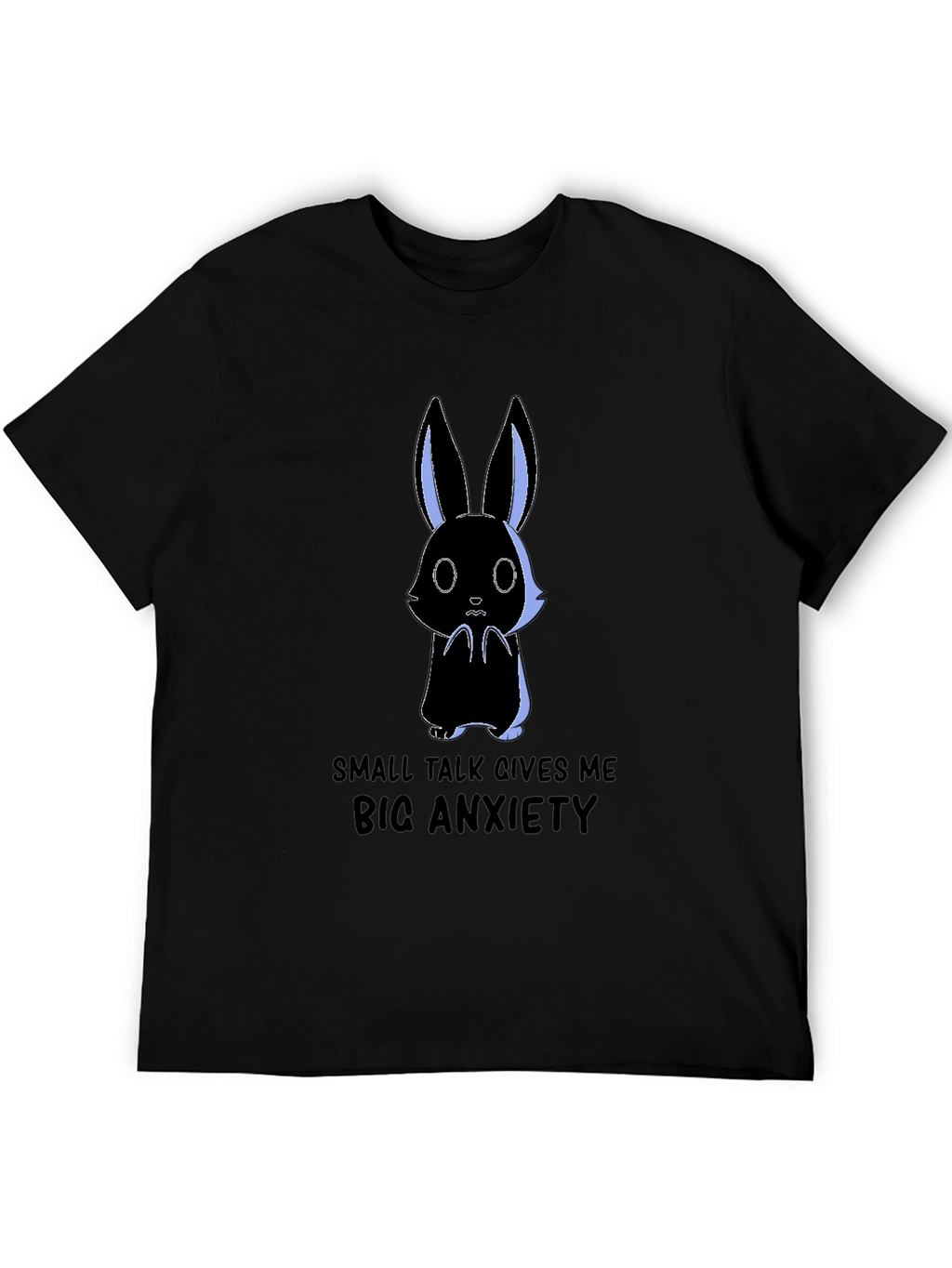 Anxiety Rabbit Graphic Tee - Soft Cotton Comfort