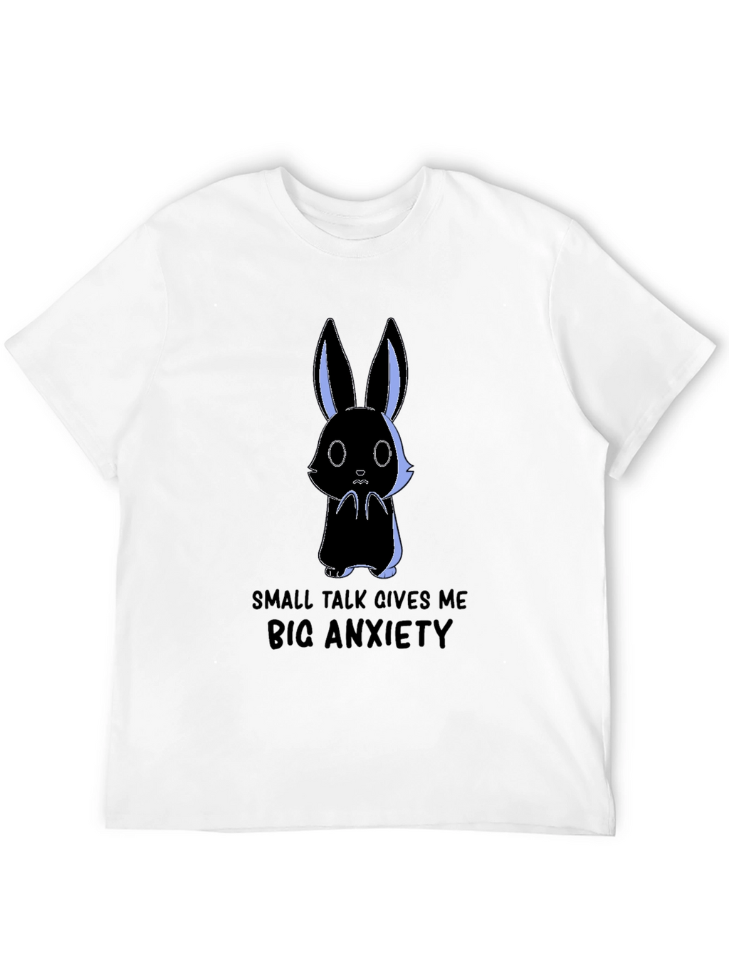 Anxiety Rabbit Graphic Tee - Soft Cotton Comfort