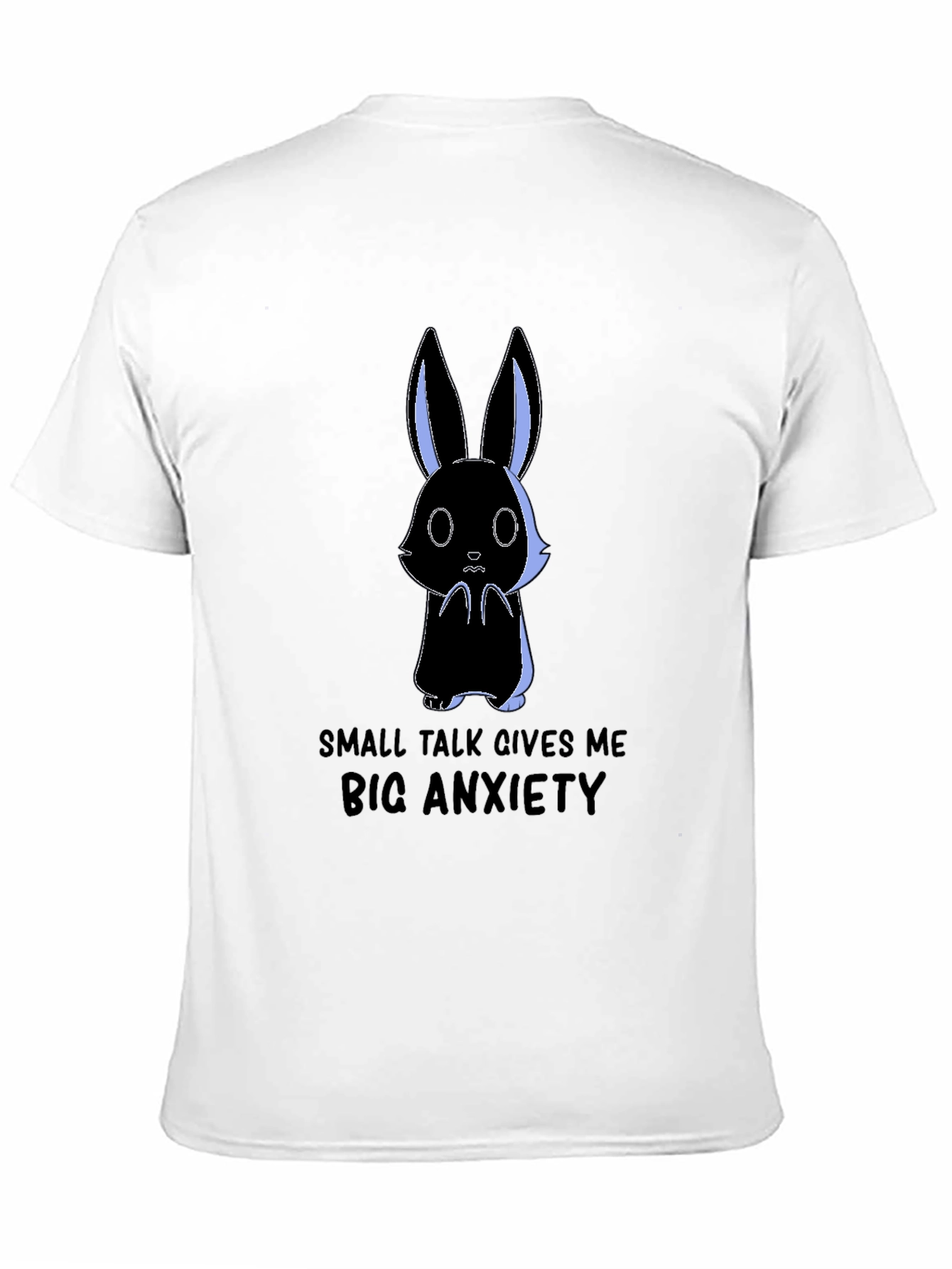 Anxiety Rabbit Graphic Tee - Soft Cotton Comfort