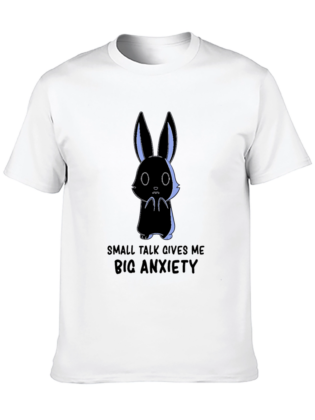 Anxiety Rabbit Graphic Tee - Soft Cotton Comfort