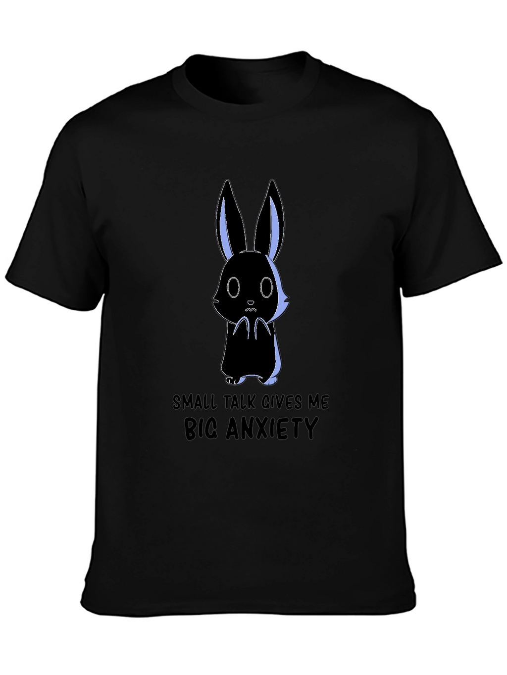 Anxiety Rabbit Graphic Tee - Soft Cotton Comfort