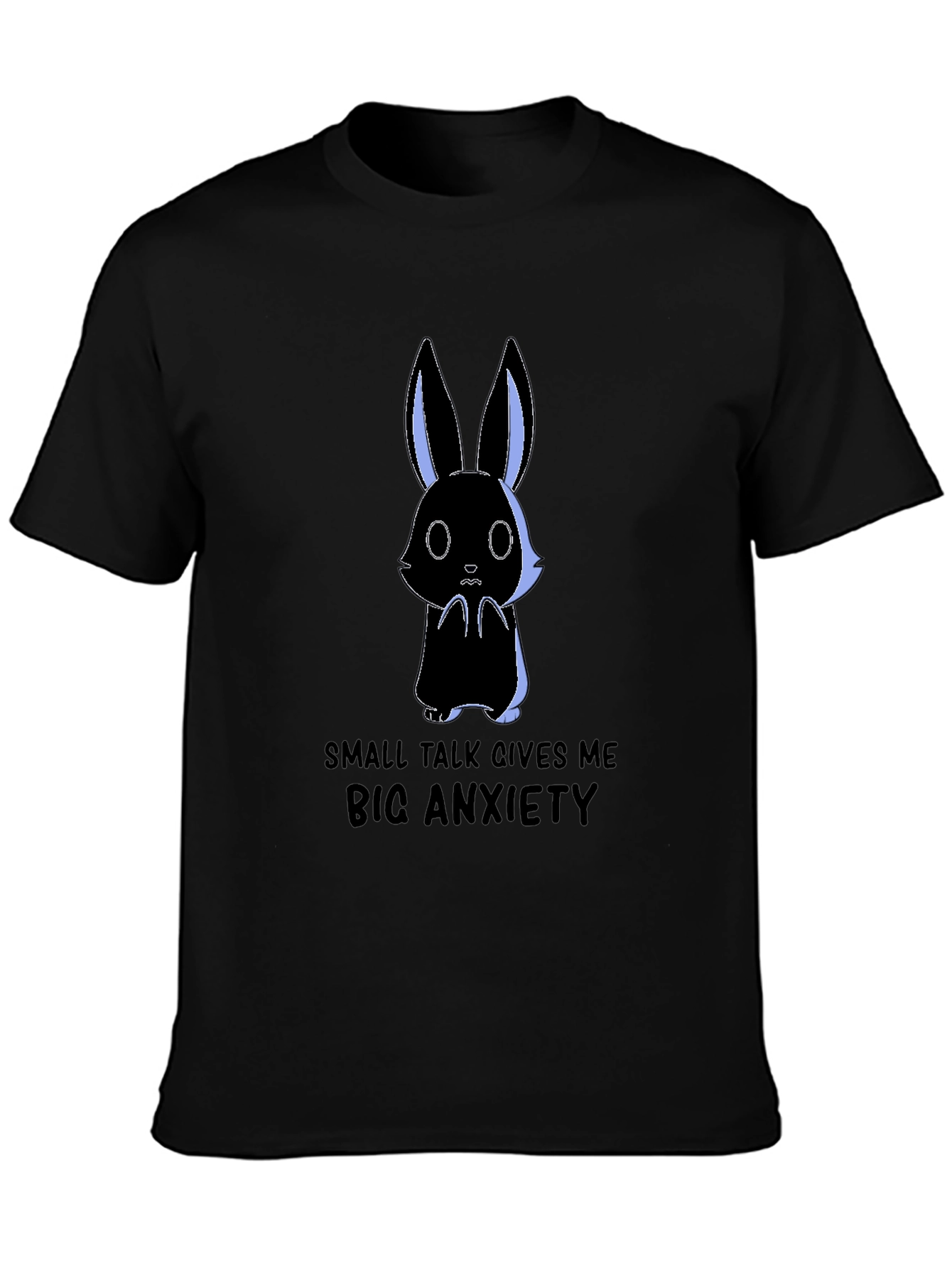 Anxiety Rabbit Graphic Tee - Soft Cotton Comfort
