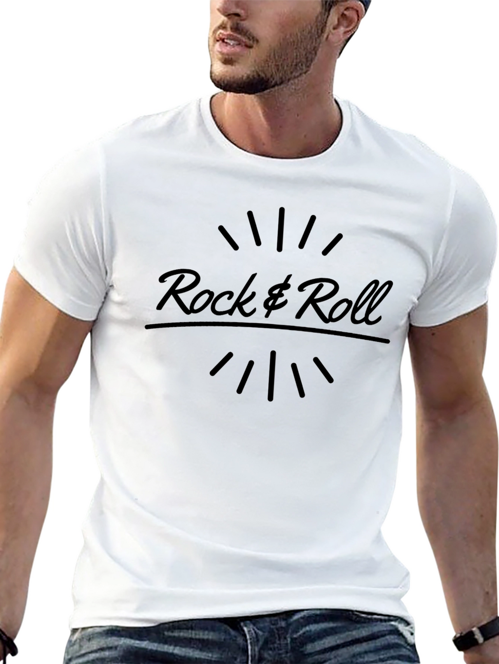 Rock & Roll Graphic T-Shirt - Black