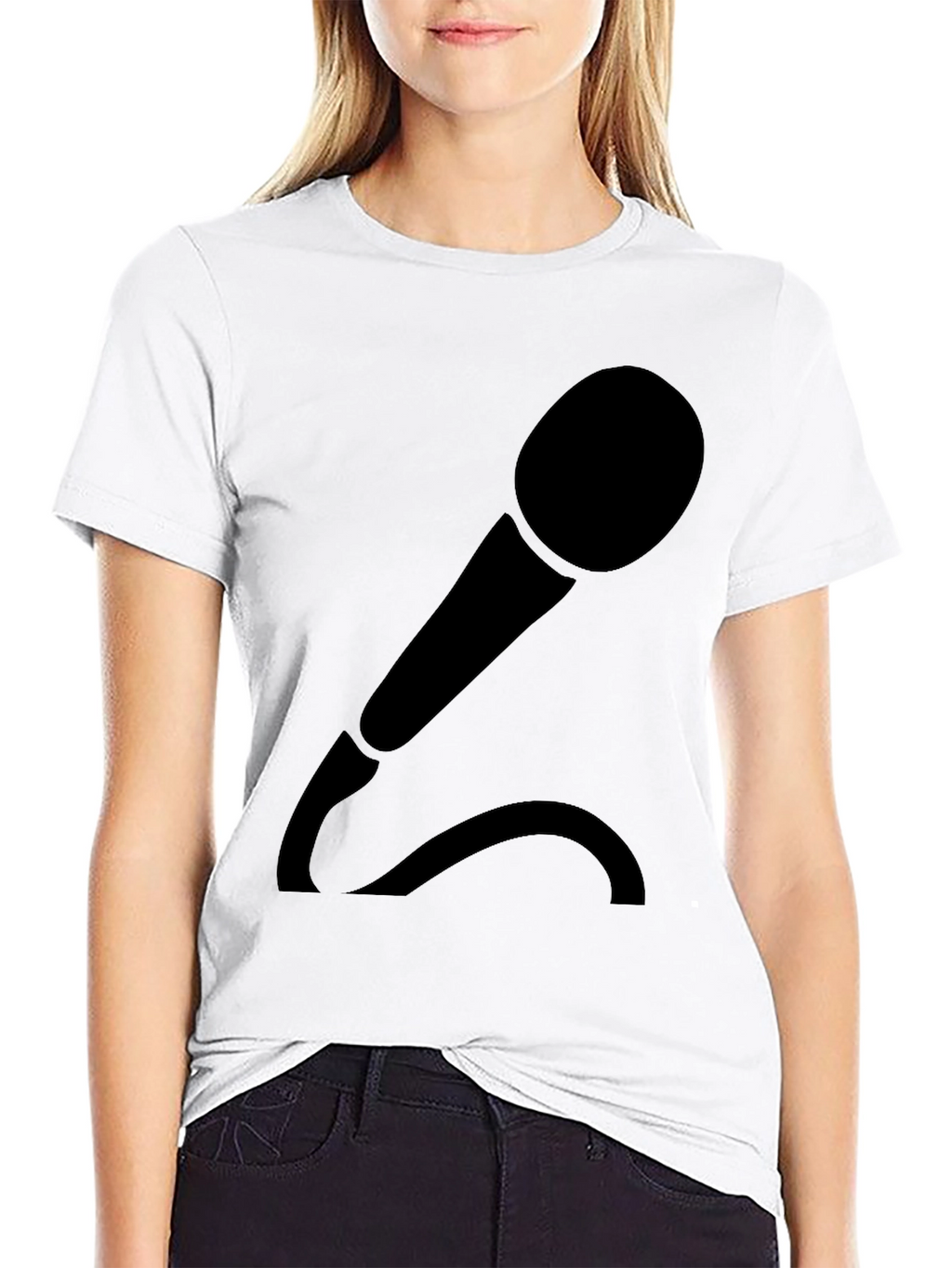 Microphone Graphic T-Shirt - Black