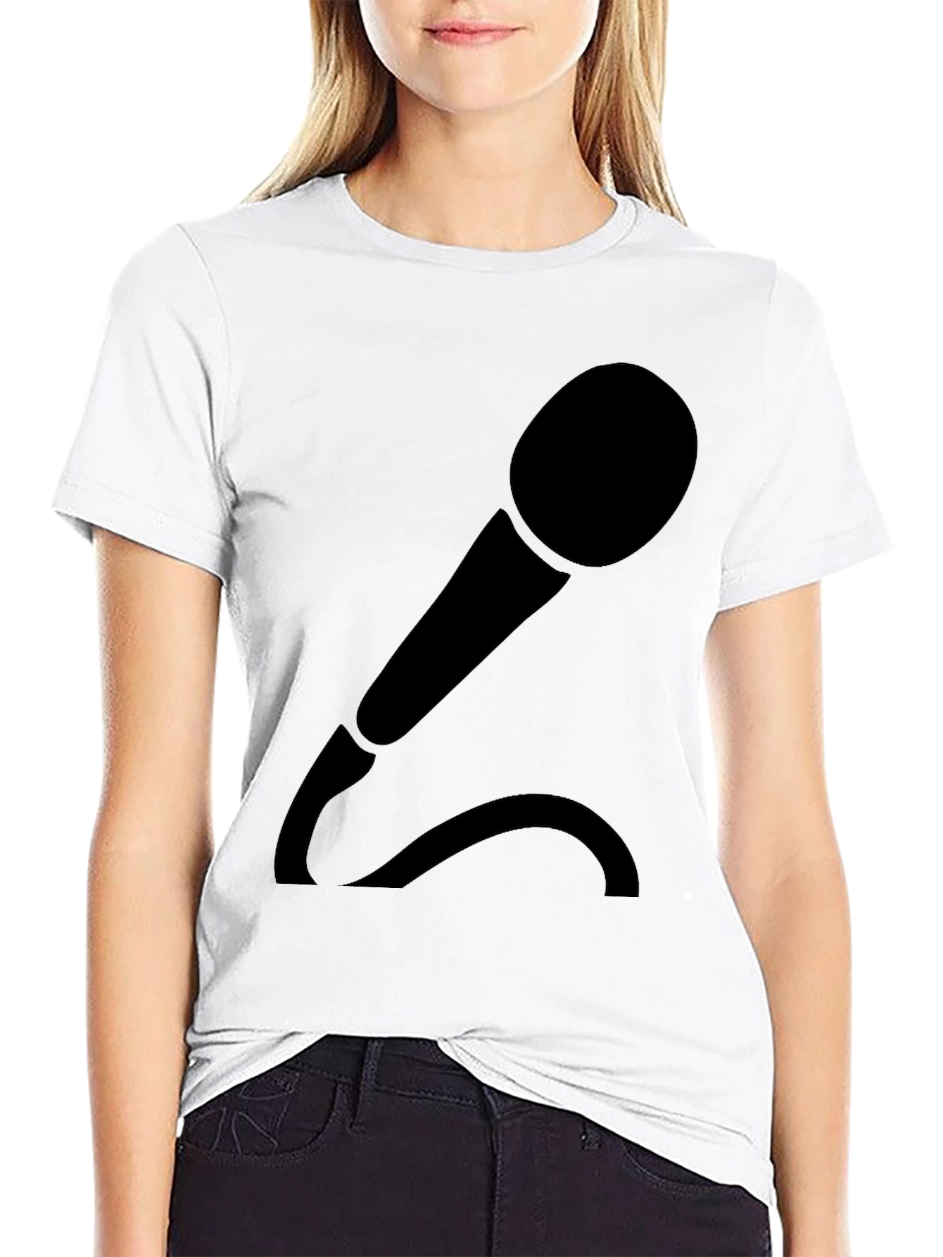 Microphone Graphic T-Shirt - Black