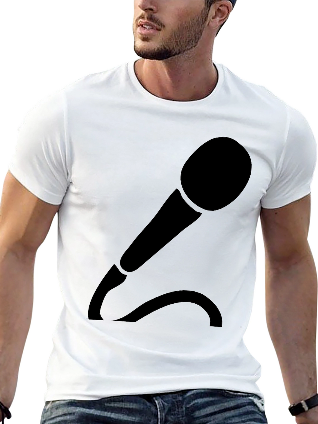 Microphone Graphic T-Shirt - Black