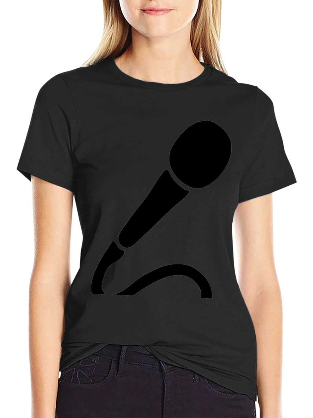 Microphone Graphic T-Shirt - Black