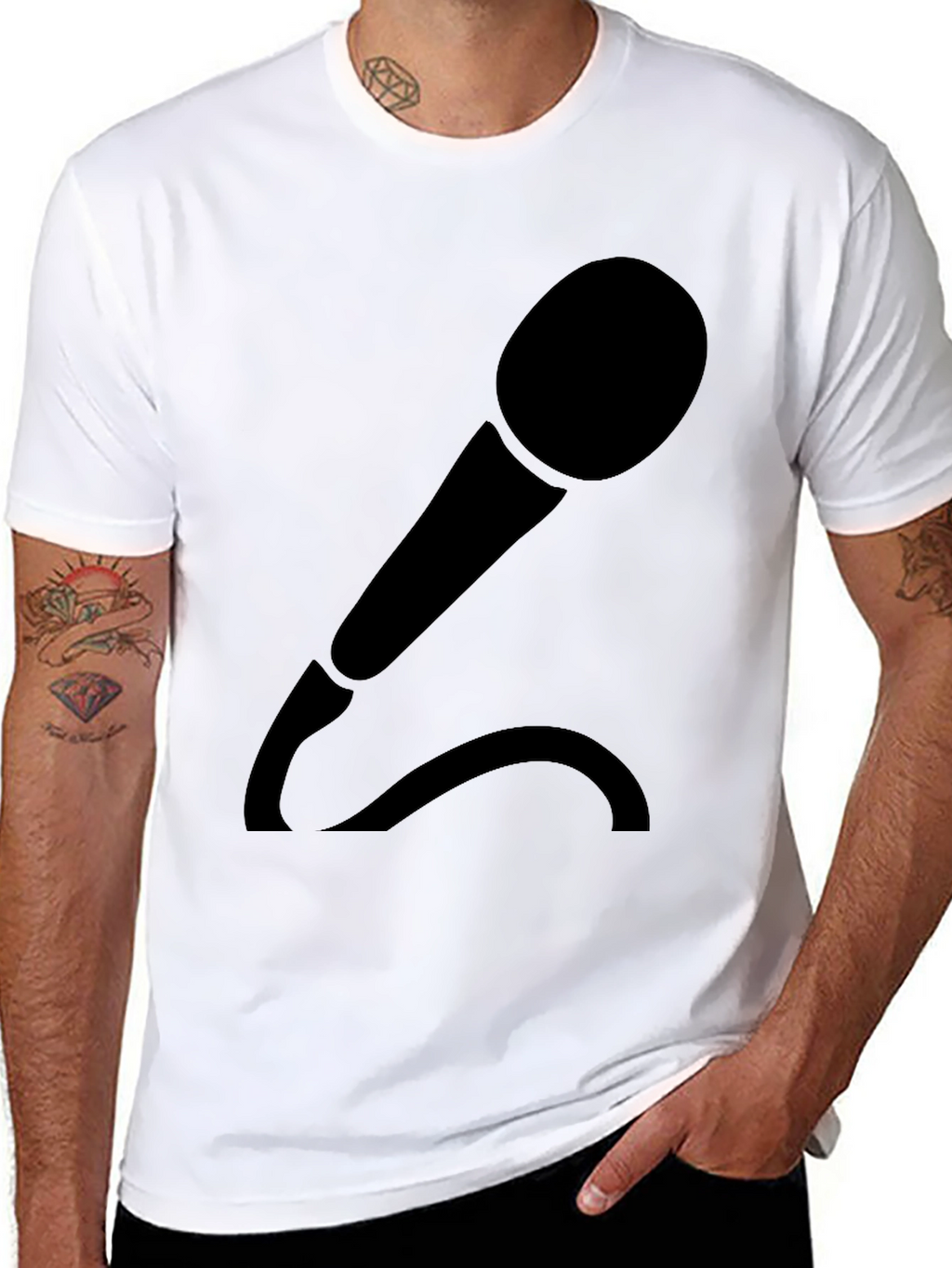 Microphone Graphic T-Shirt - Black
