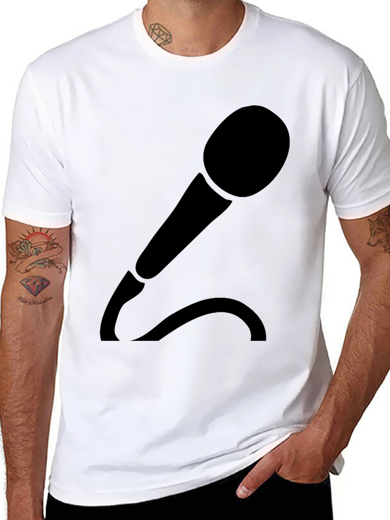 Microphone Graphic T-Shirt - Black