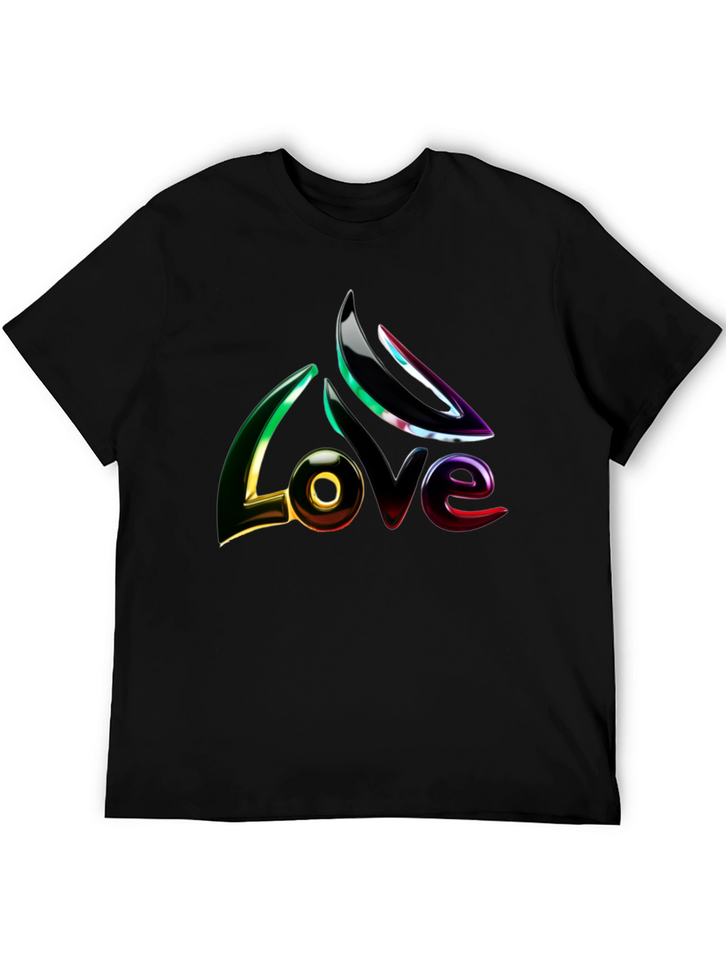 Mens Black LOVE Graphic Tee