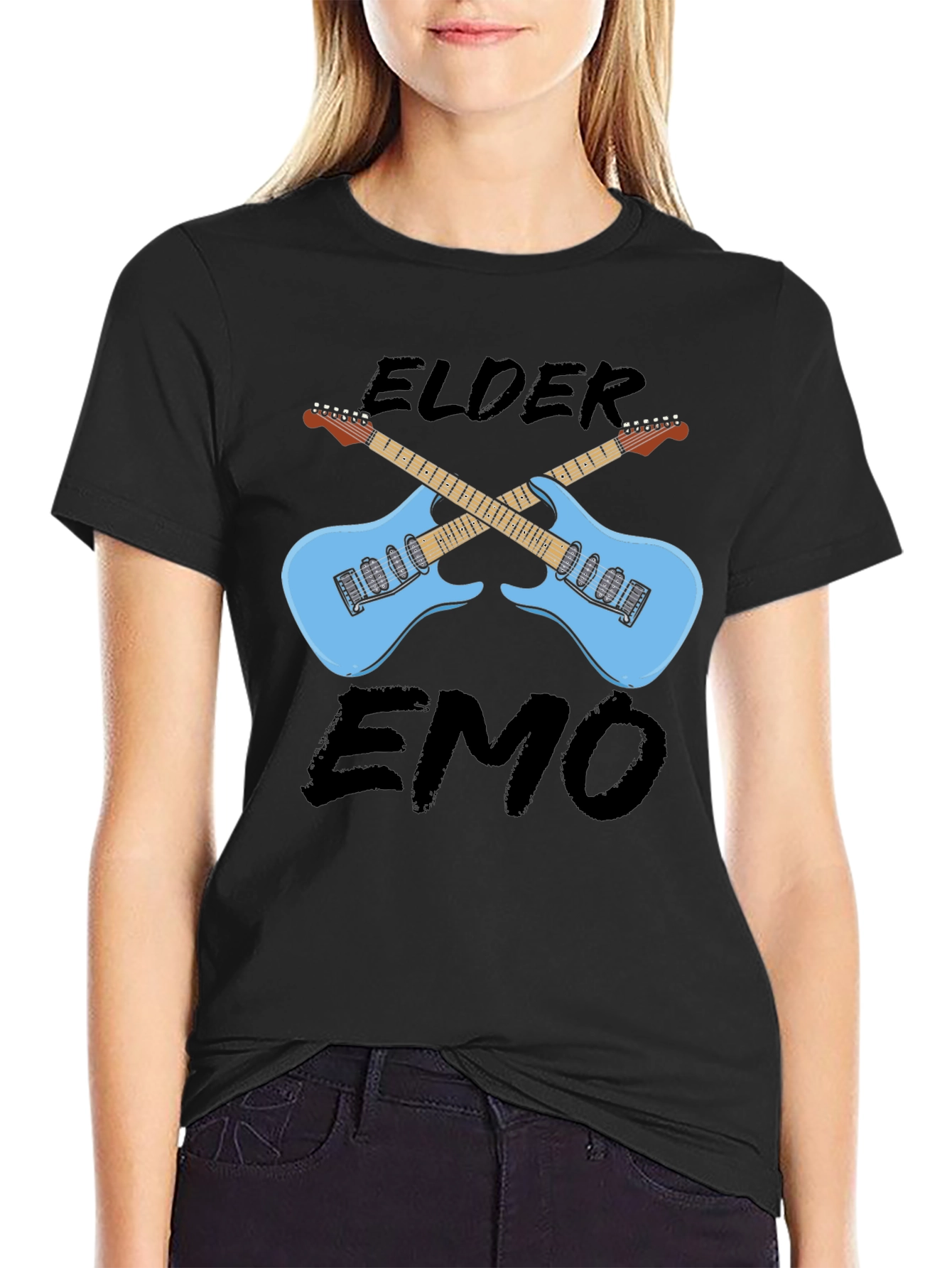 Elder Emo Guitar Graphic T-Shirt