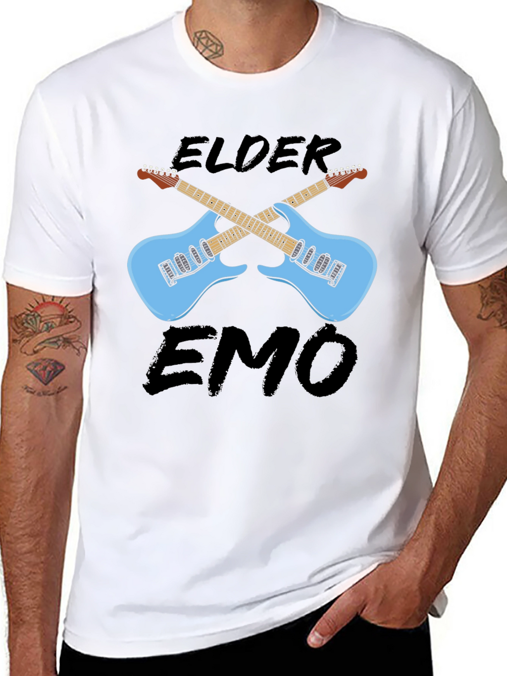 Elder Emo Guitar Graphic T-Shirt