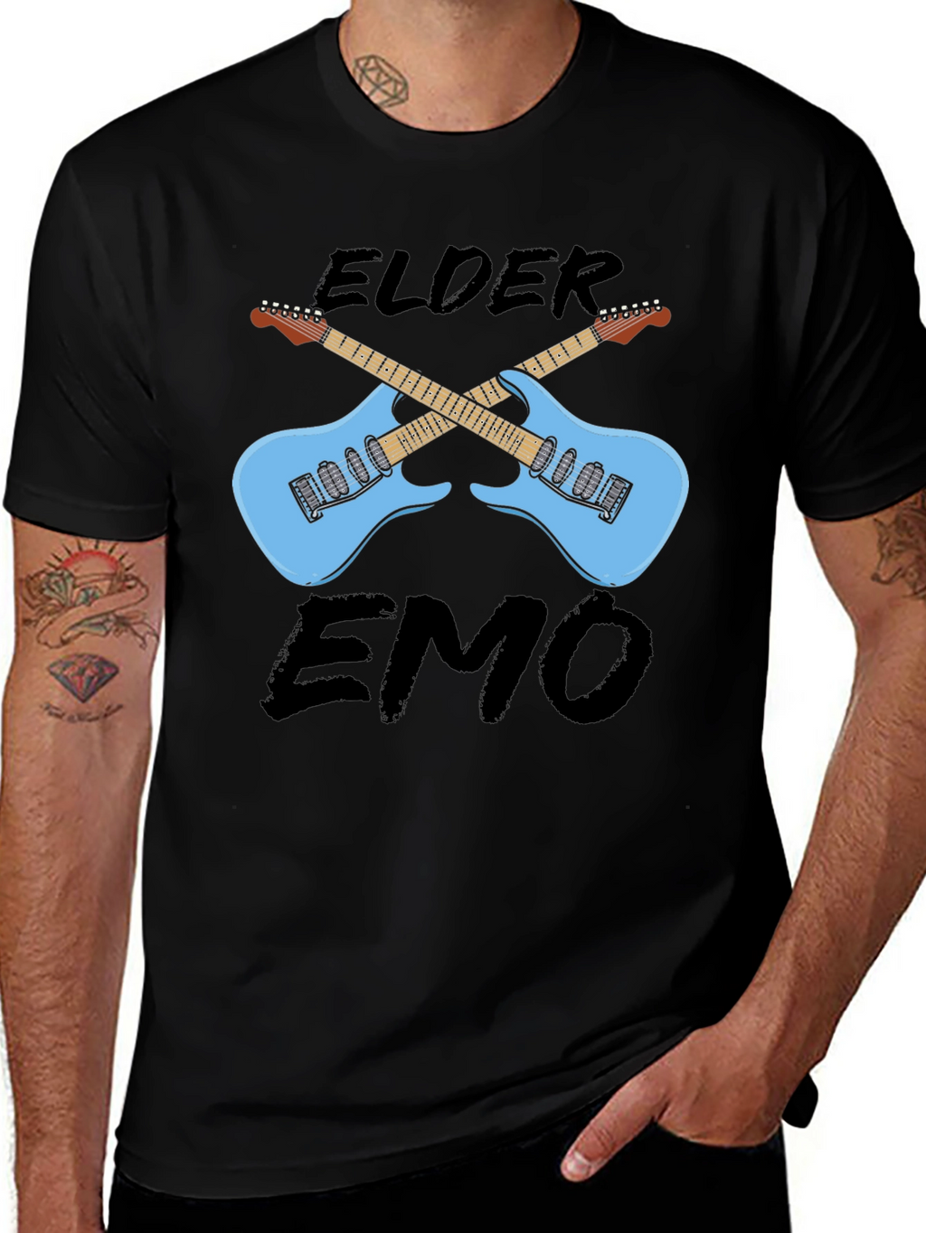 Elder Emo Guitar Graphic T-Shirt