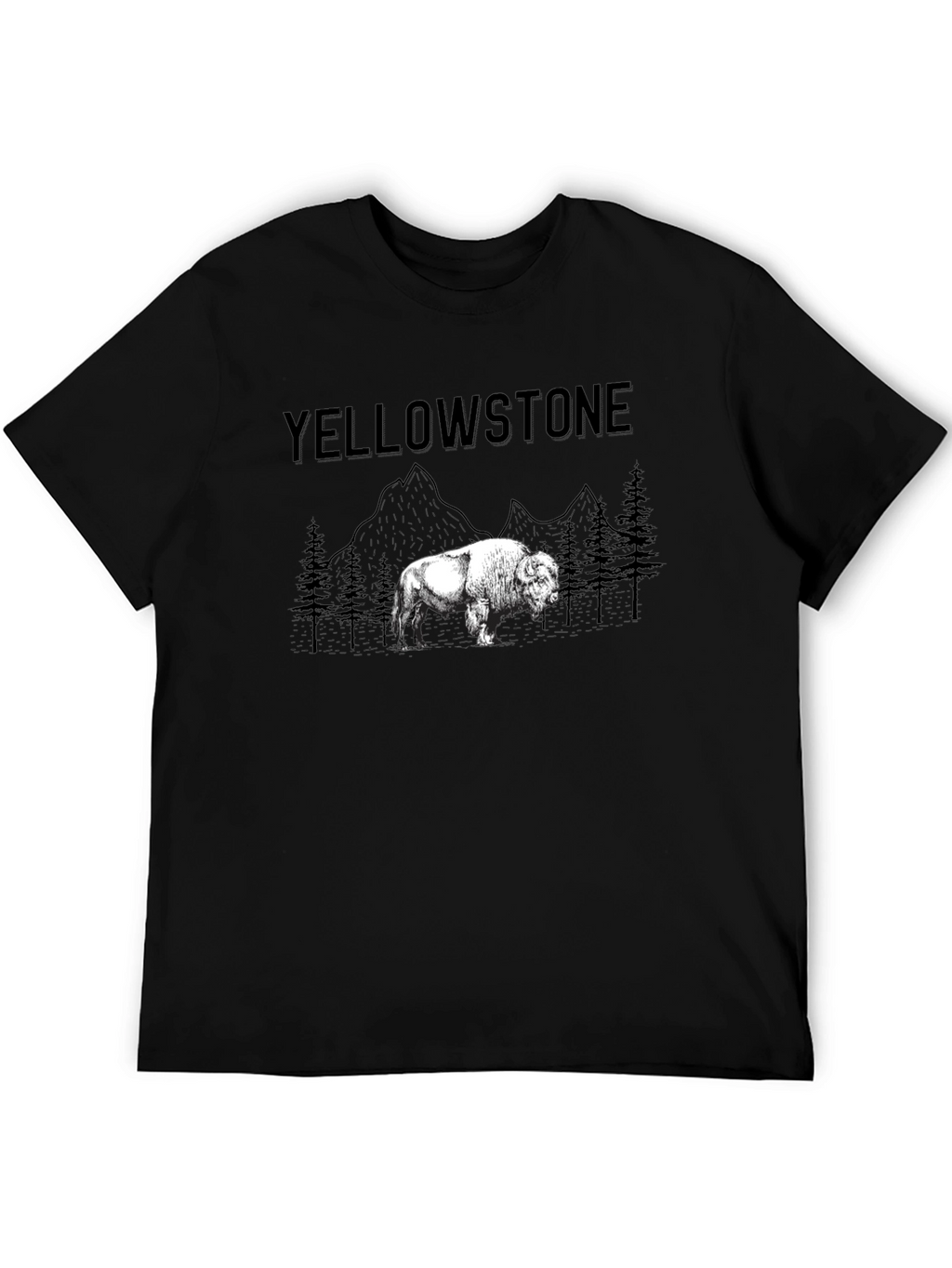 Yellowstone Bison Graphic Tee - Black Cotton Comfort