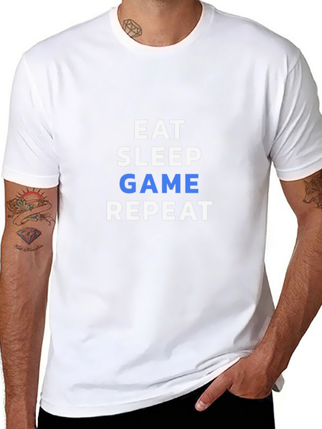 Eat Sleep Game Repeat Black T-Shirt