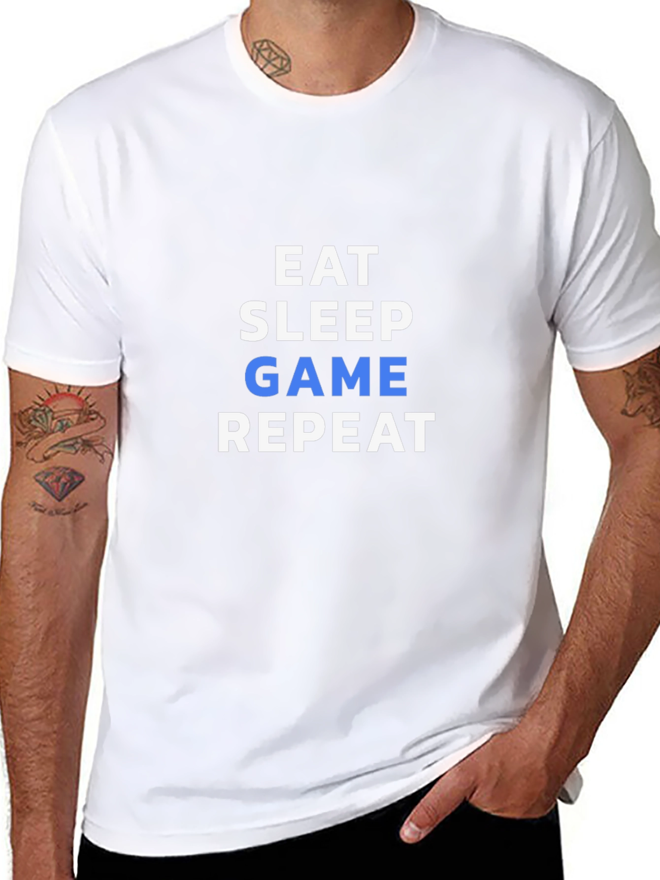 Eat Sleep Game Repeat Black T-Shirt