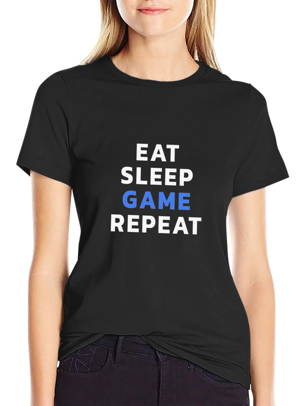Eat Sleep Game Repeat Black T-Shirt