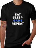 Eat Sleep Game Repeat Black T-Shirt