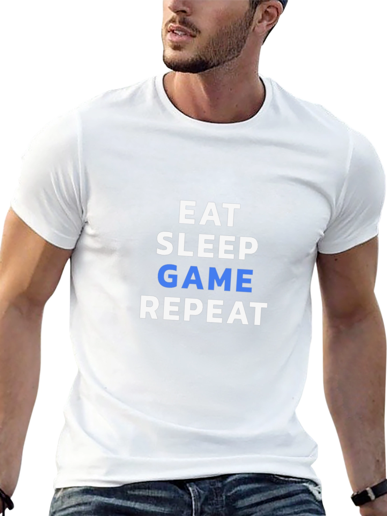 Eat Sleep Game Repeat Black T-Shirt