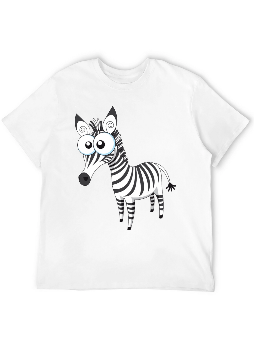 Cartoon Zebra Graphic Black T-Shirt