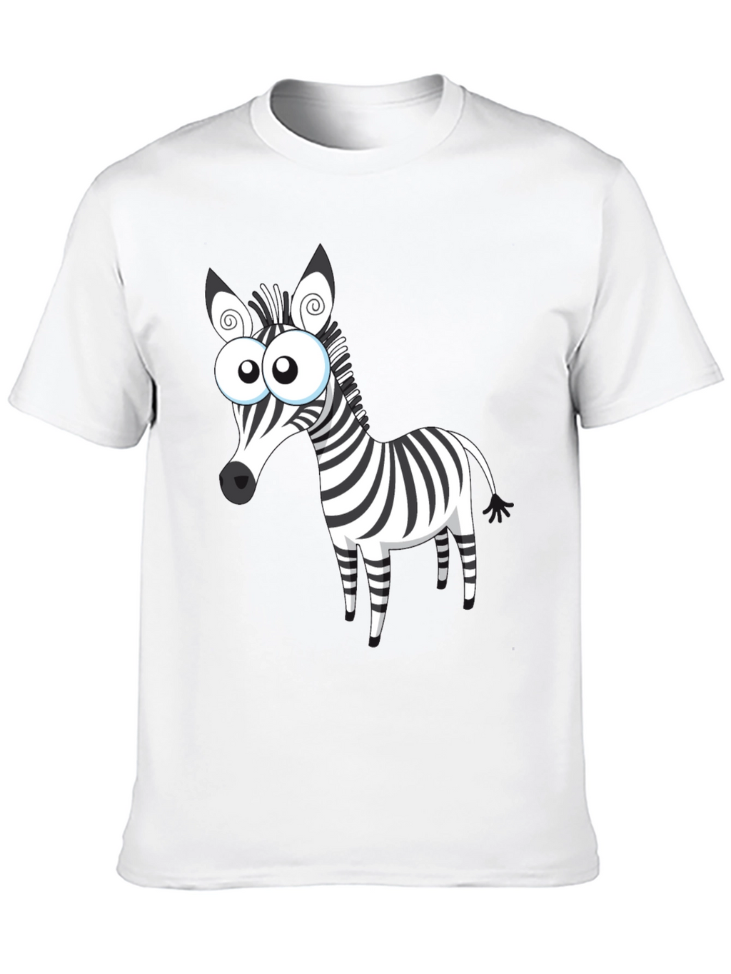 Cartoon Zebra Graphic Black T-Shirt