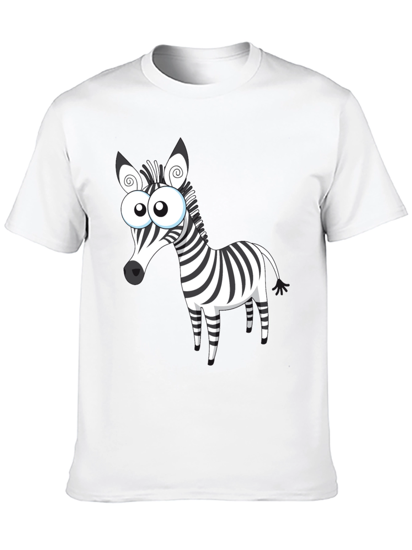 Cartoon Zebra Graphic Black T-Shirt