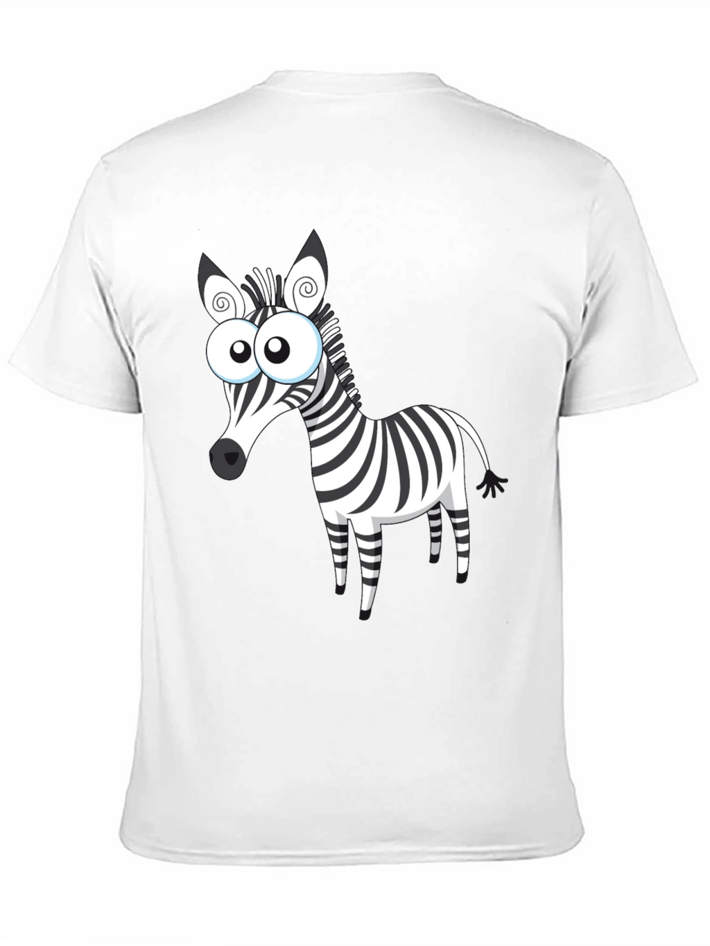 Cartoon Zebra Graphic Black T-Shirt