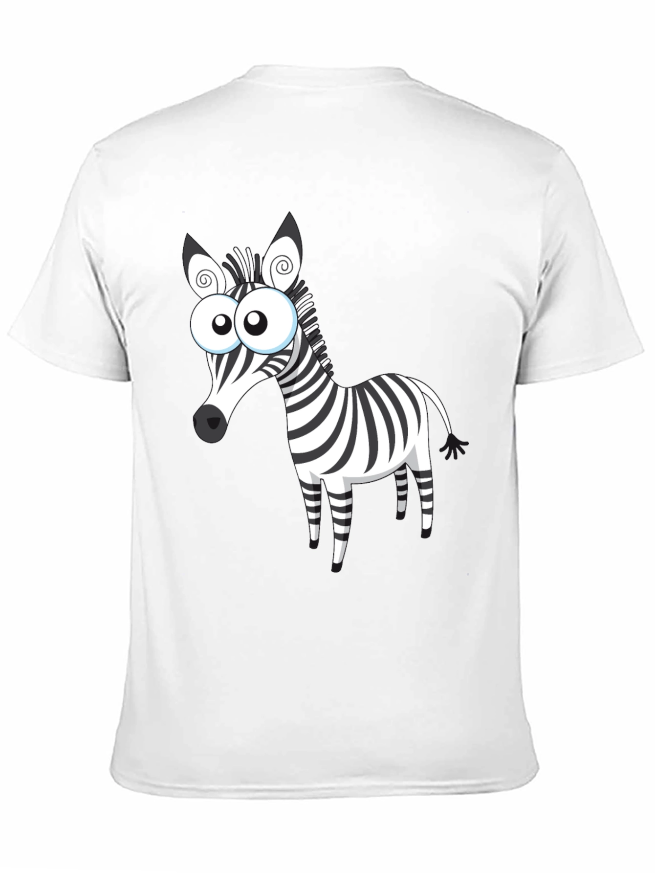 Cartoon Zebra Graphic Black T-Shirt