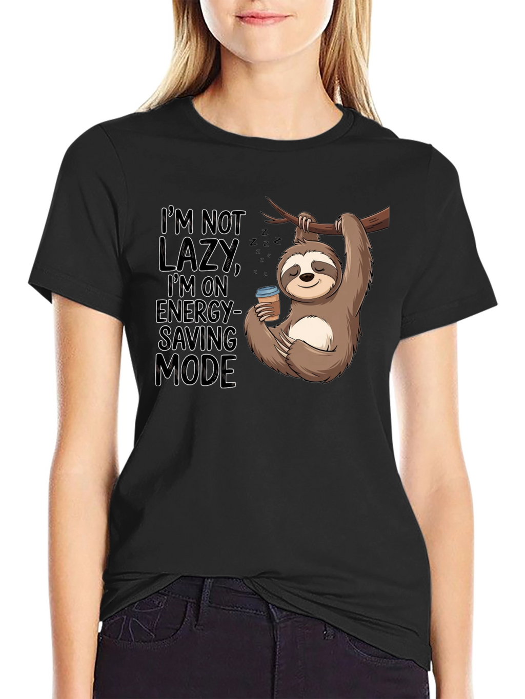 Sloth Energy-Saving Mode Graphic T-Shirt