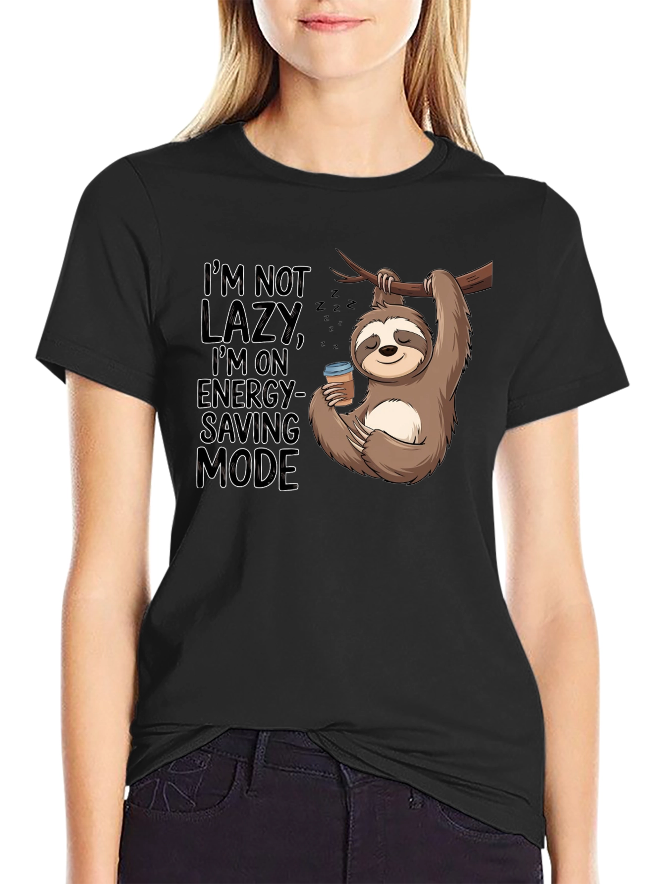 Sloth Energy-Saving Mode Graphic T-Shirt