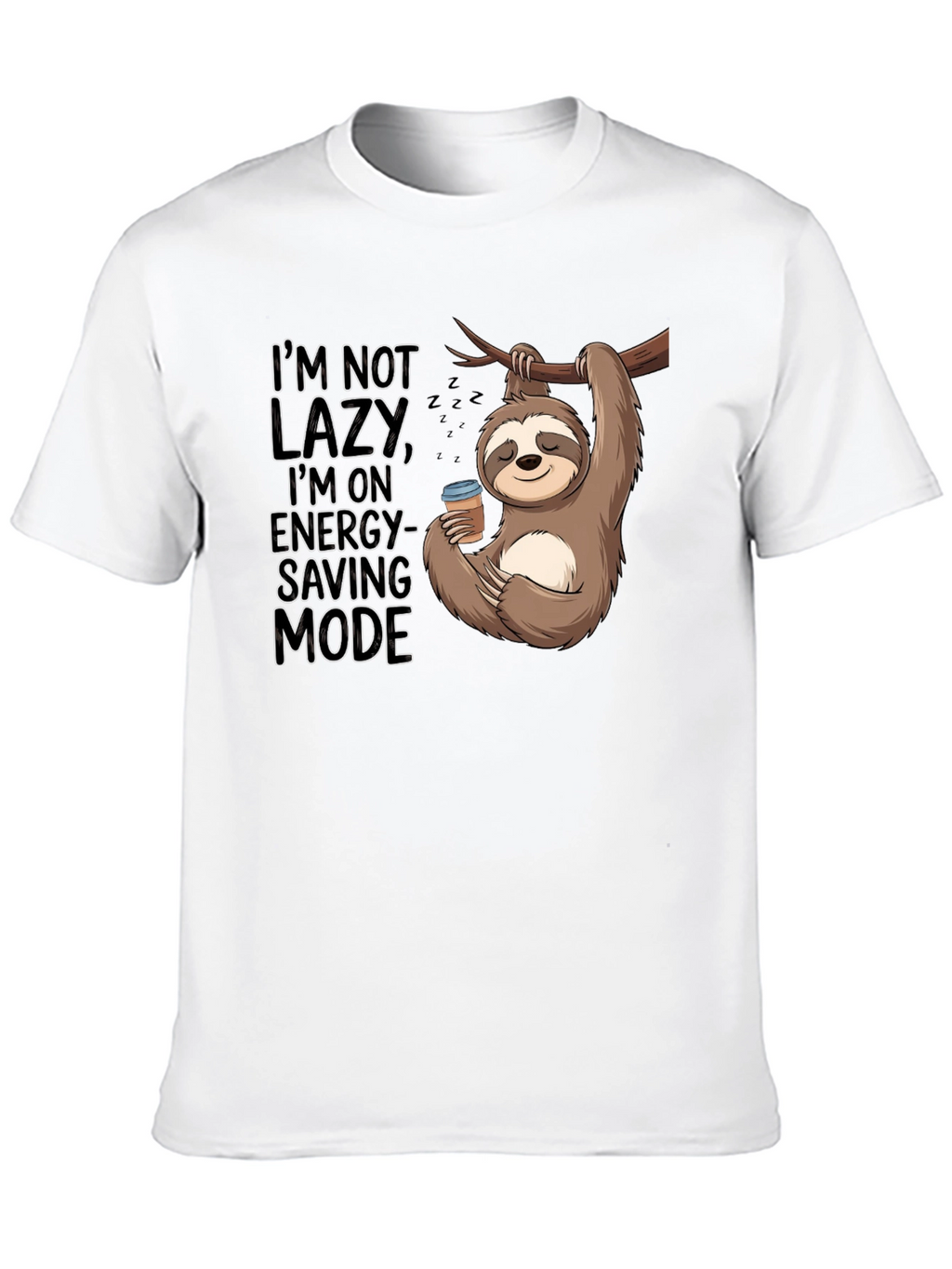 Sloth Energy-Saving Mode Graphic T-Shirt