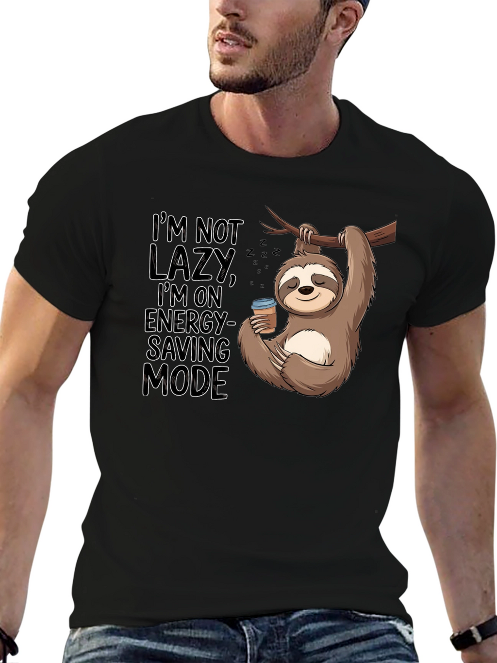 Sloth Energy-Saving Mode Graphic T-Shirt